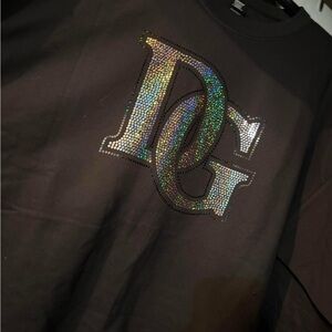 Hanes Black Sweatshirt with Holographic Design